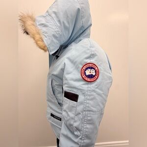 Canada Goose Bomber Jacket w/ Coyote Fur Trim – Baby Blue – Size M